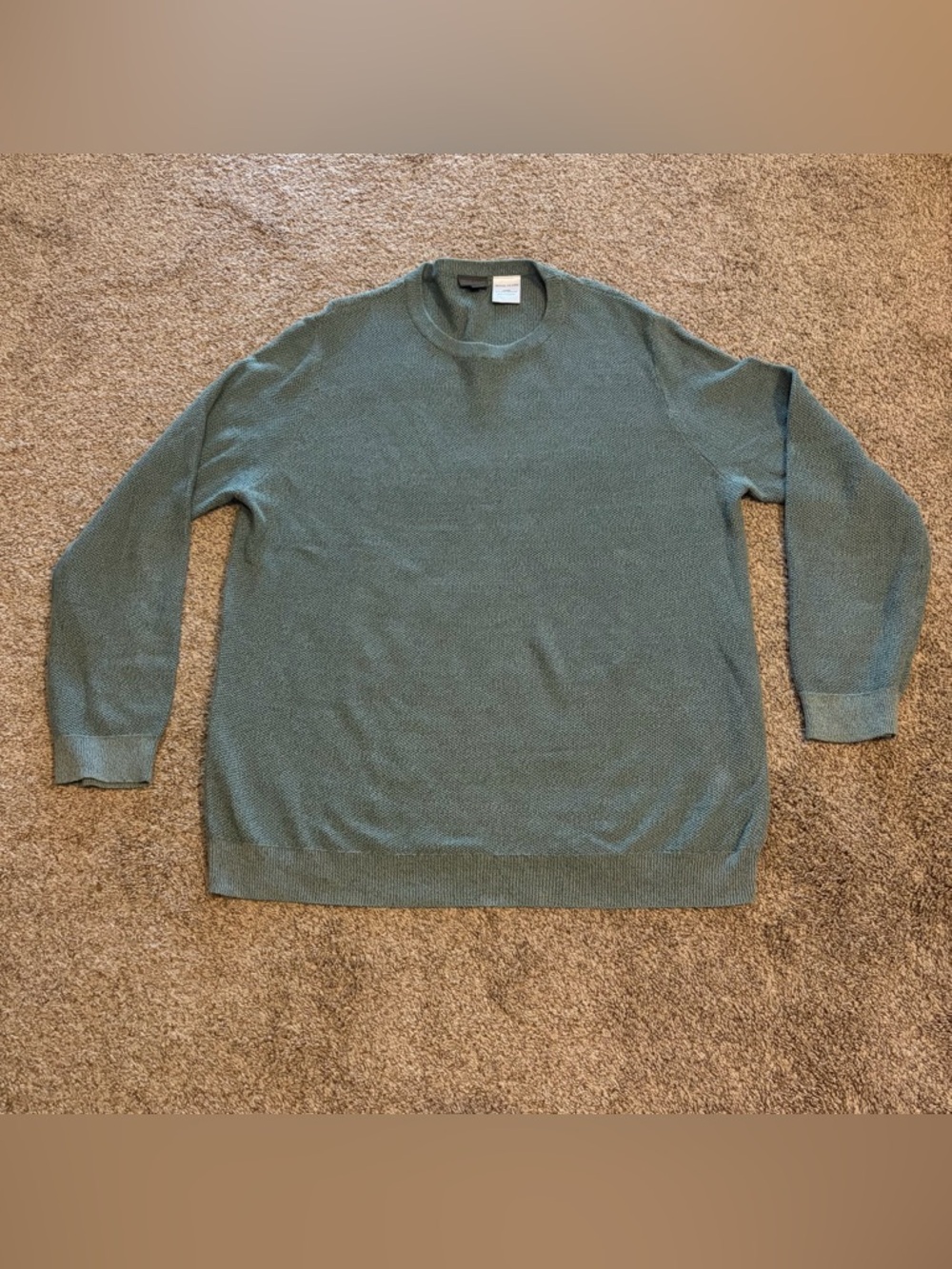 Royal Class Men's Crewneck Sweater in Teal Green - Lightweight Knit Size XL